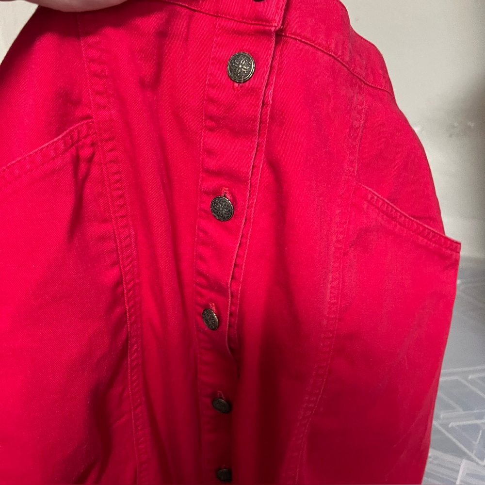 Vintage River Ridge Trading Co Red Button Front Maxi Skirt - Picture 6 of 11